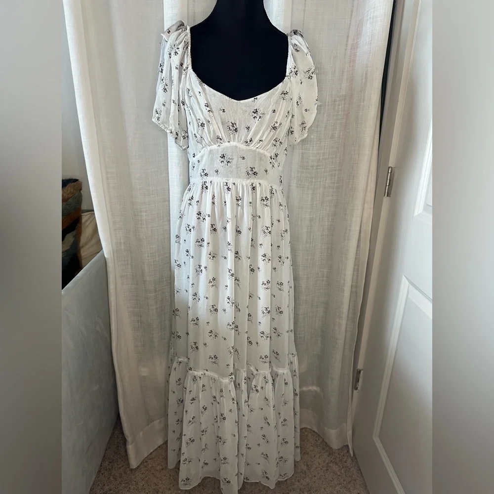 LOVESHACKFANCY lavender purple floral peasant dress size 2 - Picture 2 of 9